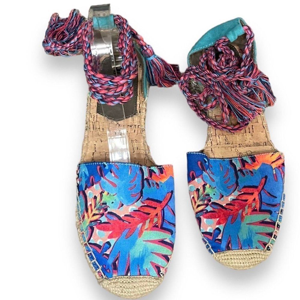 Circus Sam Edelman Lenora Espadrilles Sandals Women's 10 Multicolor Floral Boho - Picture 2 of 16